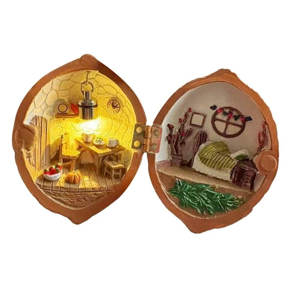 Casa de muñecas en miniatura BLESIY de resina con escena 3D para encimera