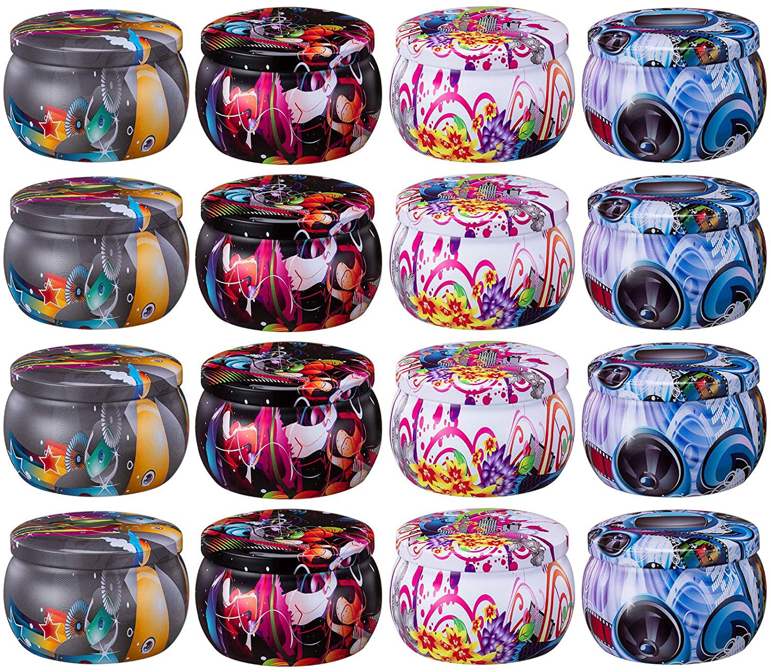 Candle Making Opeshar 16 PCS DIY Candle Tins Craft Tools Round Containers with Slip-On Lids for Party Favors Gifts Spices 