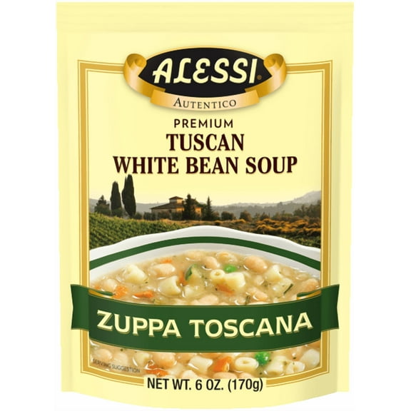 Pack of 6, Alessi Tuscan White Bean Soup Mix, 6 oz