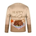 thumbnail image 3 of IROINNID Long Sleeve Pullover Shirts for Men Comfy Round Neck Thanksgiving Day 3D Printed Realistic Print T-Shirt,Khaki, 3 of 5