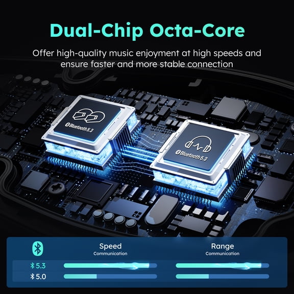 ASMAX Z1 Motorcycle Bluetooth Headset, 10 Riders Mesh Helmet Communication System, V5.3 with Audio Multitasking/Noise Cancellation/Smart Voice Control, 5mi Intercom for Snowmobile/ATV/Ski, 1 Pack