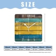 thumbnail image 2 of 14 Inch Wall Clock Battery Operated Square Clock Decorative for Office, Kitchen, Outdoor, Living Room，Light Color Wooden Floor Cute, 2 of 4