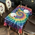 thumbnail image 2 of Colorful Rainbow Tie Dye Spiral Pattern Rectangle Tablecloth 60"x120",Waterproof Polyester Rectangle Table Cloth, Wipeable Spillproof Polyester Tablecloth for Dining, Camping, Indoor and Outdoor, 2 of 6