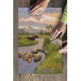 thumbnail image 3 of Steamboat Springs, Colorado, Moose and Mountain Stream at Sunset (19x27 inches, Premium 500 Piece Jigsaw Puzzle for Adults and Family, Made in USA), 3 of 4