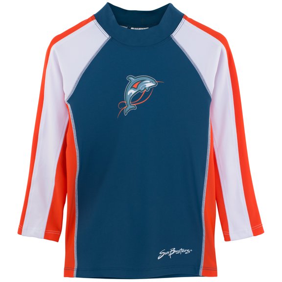 SunBusters Boys L/S Rash Guard(UPF 50 ), Tangelo, 6/12 mos