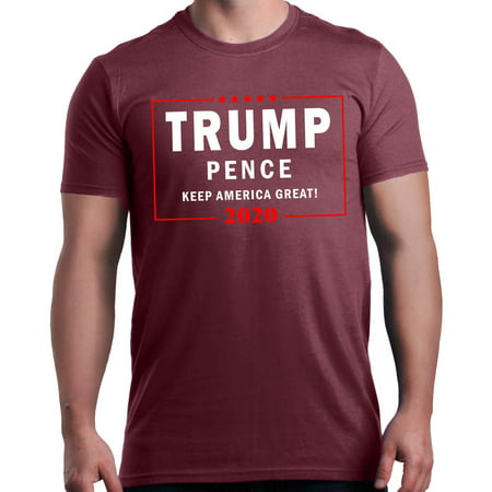 Shop4Ever Men's Trump Pence 2020 Keep America Great! Graphic