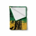 thumbnail image 2 of Lion Soft Flannel Fleece Throw Blanket, Portrait on Jamaican Flag with Rasta Mane Savannah Animal, Cozy Plush for Indoor and Outdoor Use, 60" x 80", Green Earth Yellow, by Ambesonne, 2 of 6