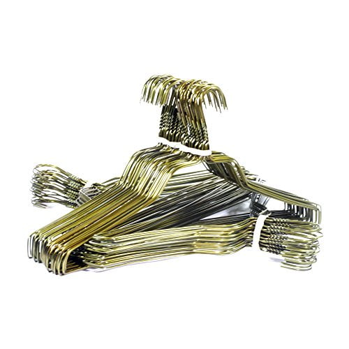 BriaUSA 150 Standard Hangers 18 Inch 13 Gauge Gold Tone Wire Hangers