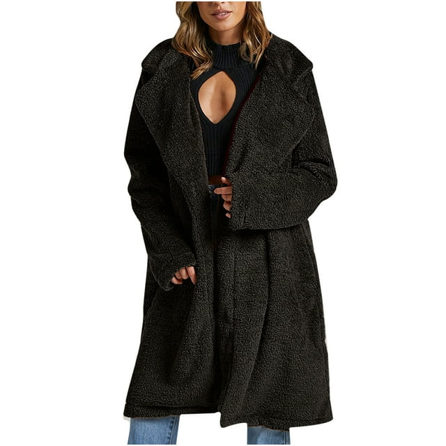 Abrigo cálido de piel sintética para mujer, chaqueta de invierno, cuello vuelto sólido, prendas de vestir exteriores Fridja BV0+3161
