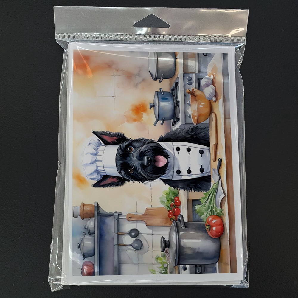 Scottish Terrier The Chef Greeting Cards Pack of 8 7 in x 5 in