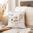 thumbnail image 3 of Ethan Taylor Floral Throw Pillow Soft Cushion Cover 'Watercolor Flowers II Flowers Floral Bouquet' Farmhouse Pattern Decorative Square Accent Pillow Case, 20x20 Inches, Brown, Beige, 3 of 5