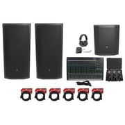 2 JBL Pro PRX835XW 15” 3-Way 1500w Speakers+15" Sub+Mackie Mixer+Headphones+Mics