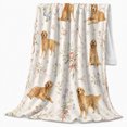 thumbnail image 2 of Golden Retriever Floral Garden Loyal Companion, Playful Pet Portrait Pattern, Warm Flannel Blanket for Living Room and Reading Nook, Dog Lovers Friendship Gift, Pet Lover Home Decor, 2 of 9