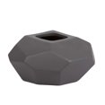 thumbnail image 1 of Urban Trends Collection 53054 Ceramic Patterned Irregular Round Vase with Square Mouth & Tapered Bottom, Matte & Charcoal Gray - Small, 1 of 1