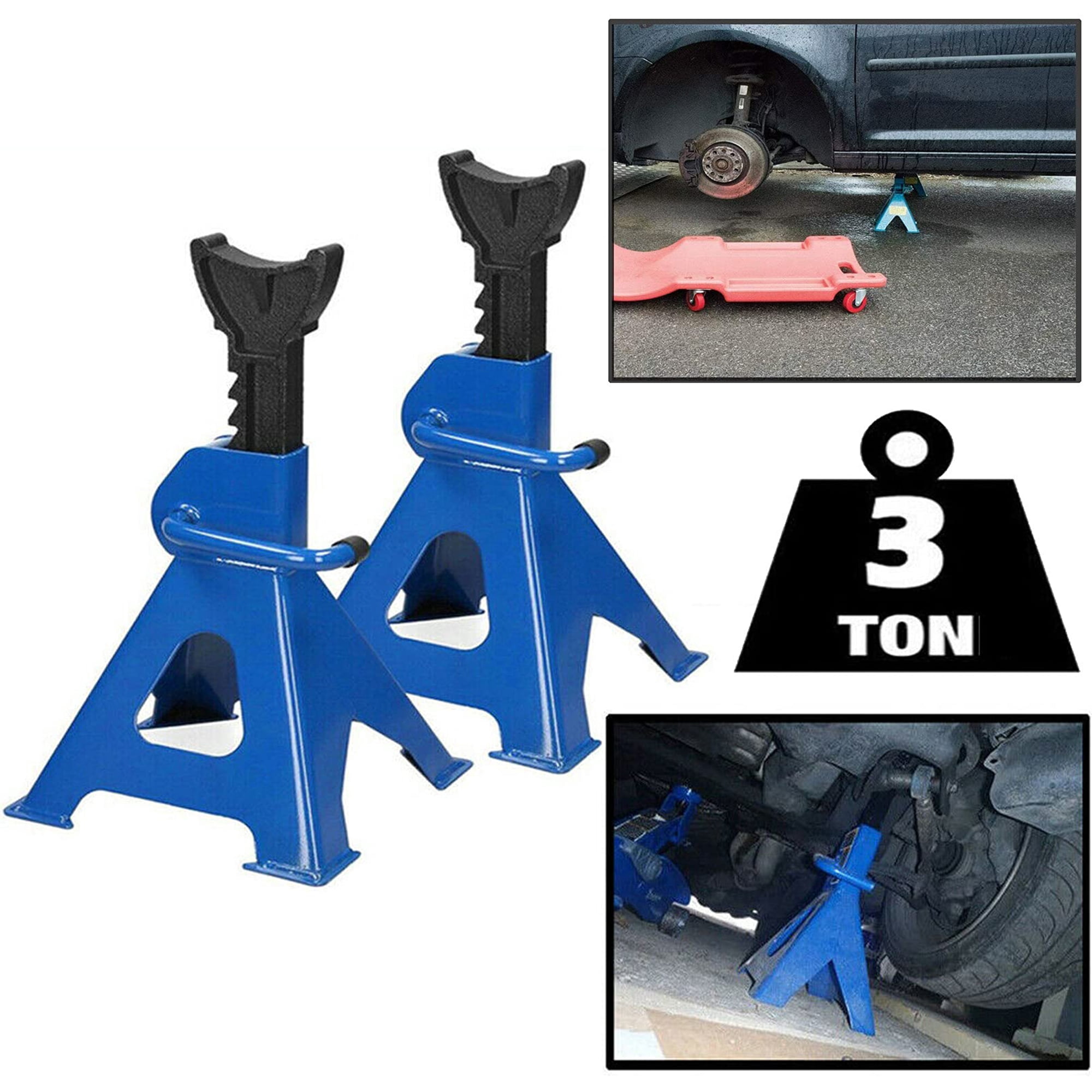 Elook 3 Ton Capacity Stands Set of 2PCS Heavy Duty Jack Stand 6 Ton/Pair Capacity Metal Steel Jack Stands CSelf-Locking Car Lift Auto Repair Tools 1 Pair Truck Jack for Garage Car Repair Maintenance
