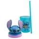 thumbnail image 5 of Vaso De Plástico con Tapa Figura 3D Y Popote, Diseño Stitch Disney Clásicos, Colección Personajes Animados, Capacidad 384ml, Color Azul, 5 of 6