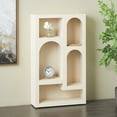 thumbnail image 2 of DecMode 28" x 48" Cream Metal Geometric 5-Tier Shelving Unit with Arched Block Shapes, 1-Piece, 2 of 9
