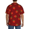thumbnail image 5 of Vsdgher Strawberry Print Men's Wrinkle Free Untucked Cuban Shirt Business Casual Button Down Shirts Short Sleeve Shirt, 5 of 7