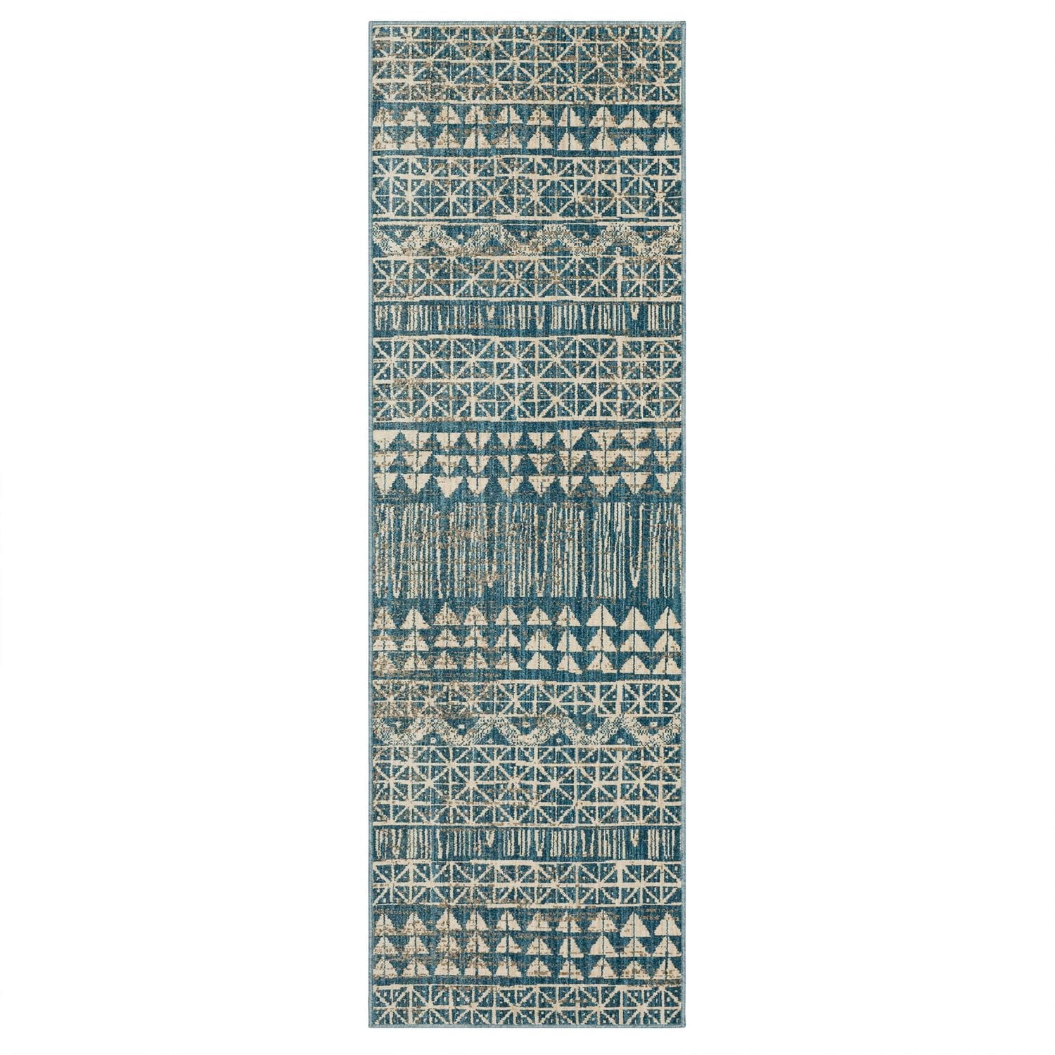 Mohawk Home Wilton Blue Polyester Area Rug