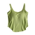 thumbnail image 3 of Pink Top , Tank Top with Bra Built In , Halter Tops for Women with Built In Bra Solid Color Summer Chest Pad Bra Integrated Slimming Sports Inner Wear Outer Wear Sleeveless Top, 3 of 7