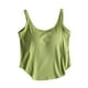 thumbnail image 1 of Camiseta interior de color liso con relleno en el pecho para mujer: camiseta sin mangas adelgazante 80 % algodón y spandex para deporte y ropa exterior., 1 of 8
