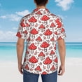 thumbnail image 3 of Lsque Amanita Red Mushroom pattern Hawaiian Shirt for Men, Unisex Summer Beach Casual Short Sleeve Button Down Shirts-Large, 3 of 9