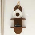 thumbnail image 5 of Modern Wall Shelf with Arched Wood Design Mid-Century Double Floating Rainbow Shelves for Indoor Decoration Holding Planter Ornaments, 22 x 11.6 Inch (Walnut), 5 of 8