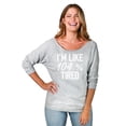 thumbnail image 2 of I'm Like Percent Tired Women's Fashion Slouchy 3/4 Sleeves Raglan Lightweight Sweatshirt Sport Grey X-Large, 2 of 3