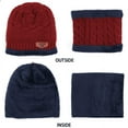 thumbnail image 5 of FZ FANTASTIC ZONE Kids Boys Girls Winter Warm Knit Beanie Hat Cap and Scarf Set with Fleece Lining,Red, 5 of 8