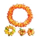 thumbnail image 5 of Conjunto de leis hawaianos, guirnalda, collar, diadema, pulseras, flores artificiales portátiles Naranja Rojo, 5 of 9