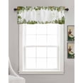 thumbnail image 3 of Green Botanical Linen Curtain Valance for Bedroom/Bathroom/Kitchen/Office/Living/Dining Room Window,Watercolor Summer Botanical Rod Pocket Topper Decorative Cafe Drapes Panel 60"x18", 3 of 6