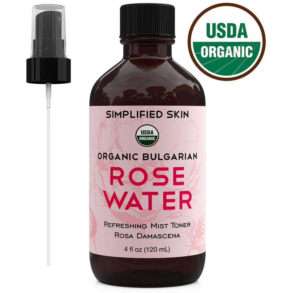 Rose Water for Face & Hair, USDA Certified Organic Facial Toner