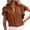 Coffee, variant on Trendy Casual Tops for Women V-Neck Double Ruffle Short Sleeve Solid Color Comfortable Stylish Everyday Tops