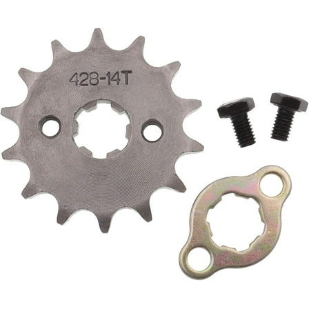 428 14T 17mm with Retainer Clip and Bolts Front Engine Sprocket for 50cc 70cc 110cc 125cc 140cc 160cc Honda TaoTao Roketa Coolster Sunl Lifan Chinese Motorcycle ATV Quad Dirt Bike