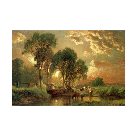 Trademark Fine Art George Inness Medfield Massachusetts Canvas Wall Art - 30x47