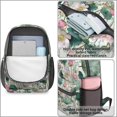 thumbnail image 4 of 17 Inch Lightweight Backpack,PVC Waterproof Oxford Fabric, Ergonomically Designed, with Large Capacity, Floral Flowers Print, 4 of 5