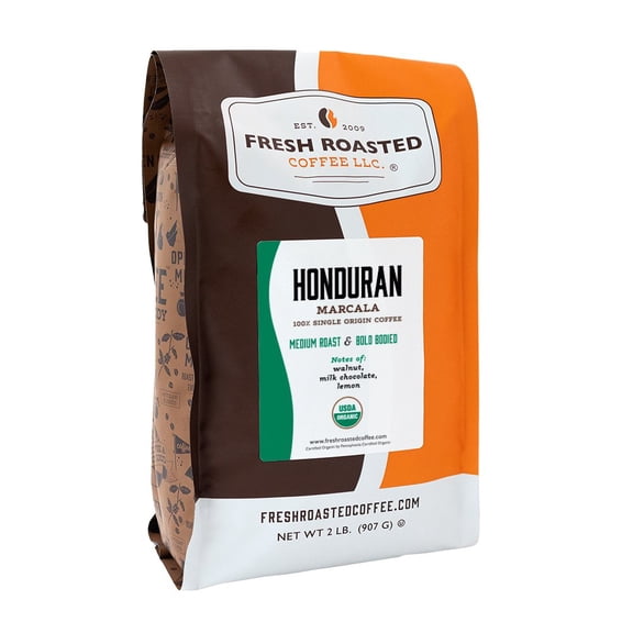 Fresh Roasted Coffee, Organic Honduran Marcala Coffee, Medium Roast, Drip Ground, 32 oz 2 lbs