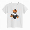 thumbnail image 5 of TOWED22 Toddler Halloween Shirt Baby Boy Girls Ghost Pumpkin Tshirts Kids Fall Spooky Season Short Sleeve Tee Tops,White,8-9 Y, 5 of 5