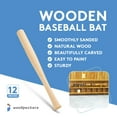 thumbnail image 6 of Wood Baseball bat 12 Inch Pack of 10 Unfinished Mini Wood Baseball Bat, Small Bat, Party Decor, Bedroom, Crafts, by Woodpeckers, 6 of 7