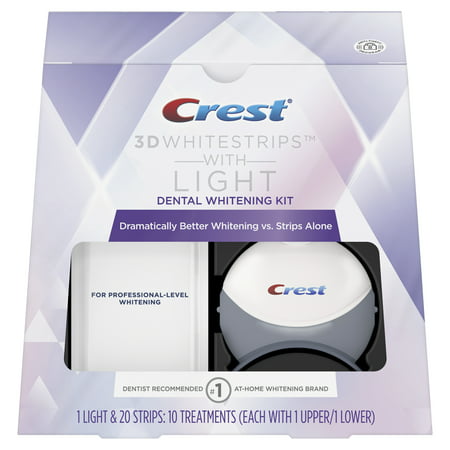 Crest 3D Whitestrips with Light Teeth Whitening Kit, 10