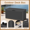 thumbnail image 5 of fazzn 100 Gallon Resin Deck Box Waterproof Outdoor Storage Box for Patio Furniture Pool Accessories Indoor Storage for Cushion Garden Tools (Black pattern), 5 of 7
