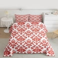 thumbnail image 2 of Feelyou Red Boho Damask Full Size Comforter Sets, Retro Western Fashion Bedding Sets, 3pcs, 2 of 8