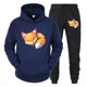 thumbnail image 3 of Conjunto de 2 piezas de sudadera y pantalones con estampado de zorro y anime para hombre, sudadera con estampado de animales de dibujos animados divertidos, pantalones, ropa de calle holgada de manga, 3 of 5