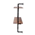 thumbnail image 3 of Industrial Farmhouse Pipe Shelves 3 Tier + 2 Tier Wall Mounted Display Shelves with Hooks for Kitchen, Bedroom, Living Room, and Office, 3 of 11