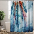 thumbnail image 2 of Abstract Feathers Extra Long Shower Curtain,Modern Art Marble Shower Curtains Sets for Bathroom,Black and White Bath Curtain,Waterproof Fabric with Hooks 72x84 Inches, 2 of 6