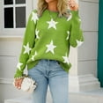 thumbnail image 4 of Lilgiuy Women's Sweater Coat Top V-neck Loose Long Sleeve Splicing Coat，Green,8 Winter Dresses for 2022, 4 of 5