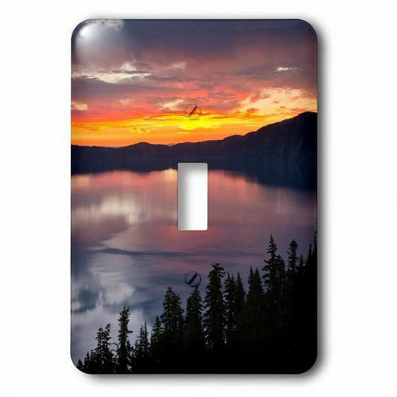 3dRose, Crater Lake at Sunrise, Oregon, USA, single toggle switch