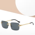 thumbnail image 3 of Womens Trendy Square Sunglasses, Gradient Lens Metal Frameless Fashion Eyewear for Travel, Driving, Outdoor Activities, 3 of 4