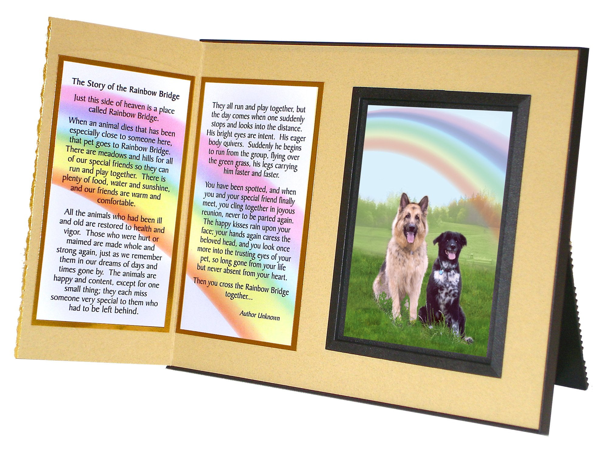 Pet Lover Remembrance Gift Rainbow Bridge Poem Memorial Pet Loss Picture Frame Keepsake And Sympathy Gift Package Ginger With Foil Accent Walmart Com