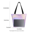 thumbnail image 2 of Vsdgher Fish Scale1 print Reusable Shopping Grocery Bags for Women Shopping with Pouch Foldable Pouch Lightweight Polyester Fabric, 2 of 3